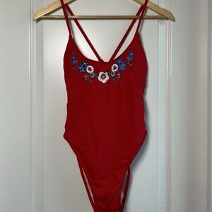 Juicy Couture Black Label Embroidered One Piece Swimsuit Y2K Tomato Girl Style